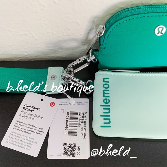 lululemon Dual Pouch Wristlet in Emerald Ice/Mint Moment Green OS Brand New NWT - Picture 3 of 16
